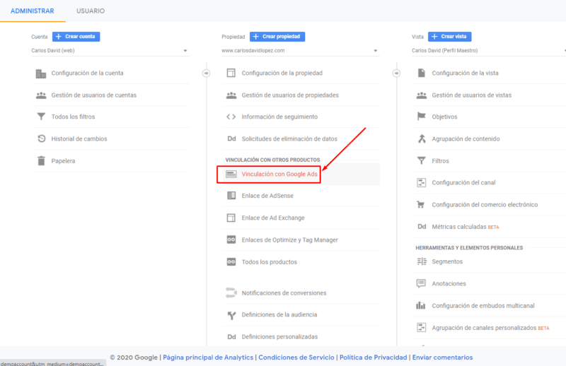 Vinculación con Google Ads