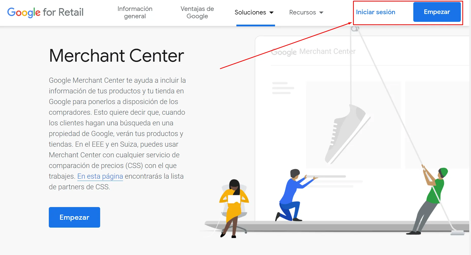 Acceder a Google Merchant Center