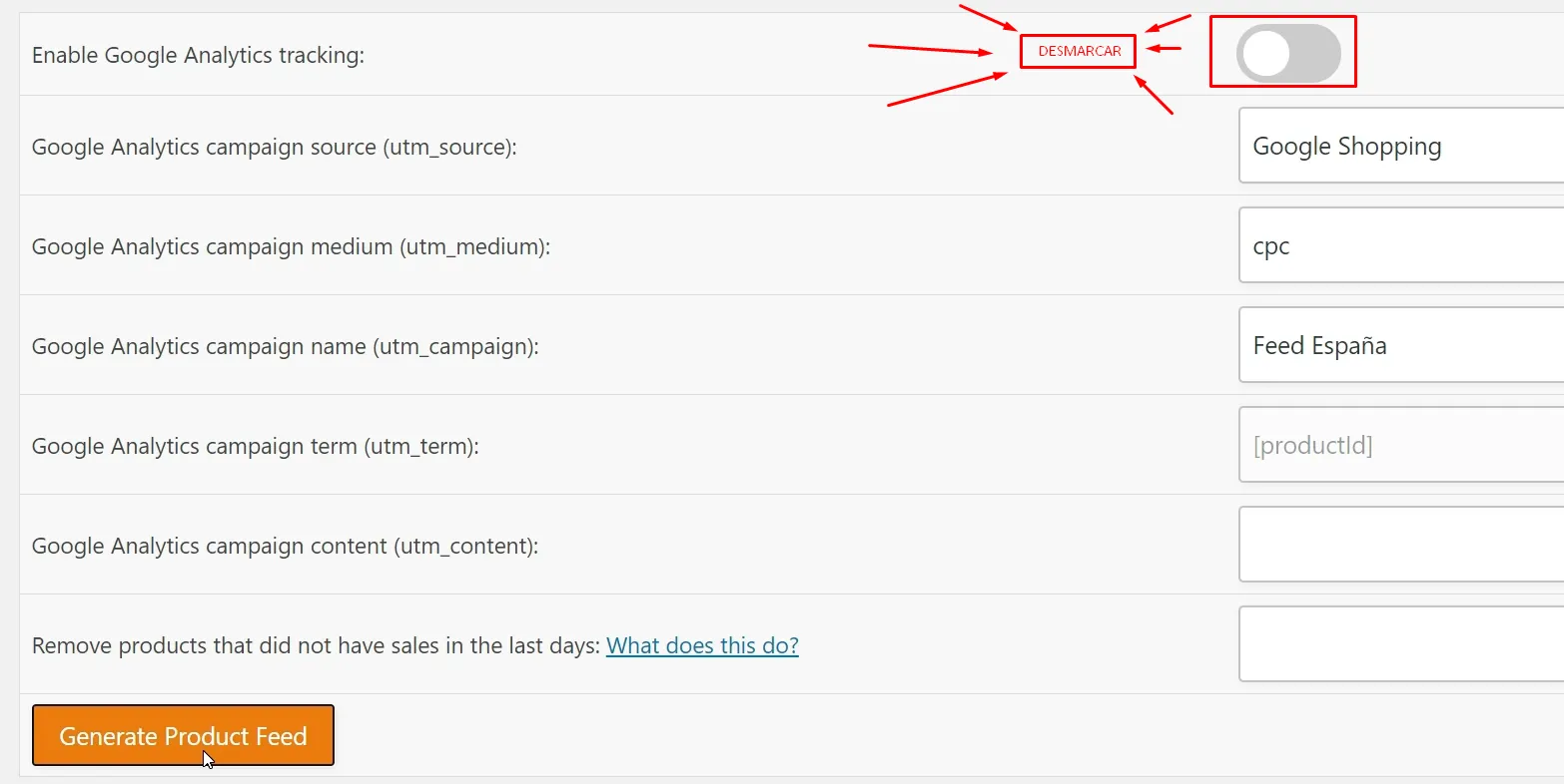 Etiquetado Google Analytics desde el módulo