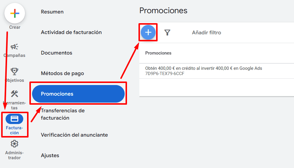 Acceder a configuración para aplicar el cupón