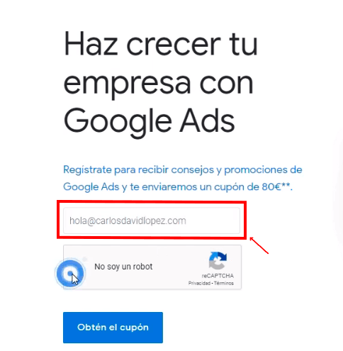 Hacer la petición por medio del correo electrónico