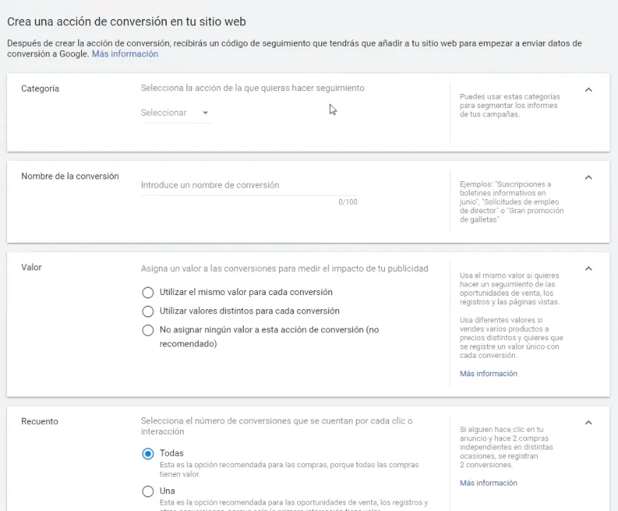 Conversión de sitio web