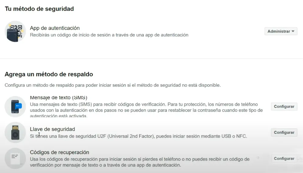 Métodos de seguridad y respaldo