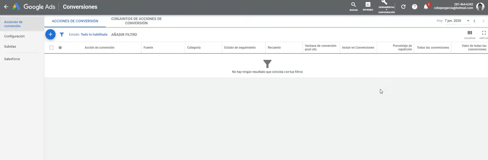 Entrar en la cuenta de Google Ads