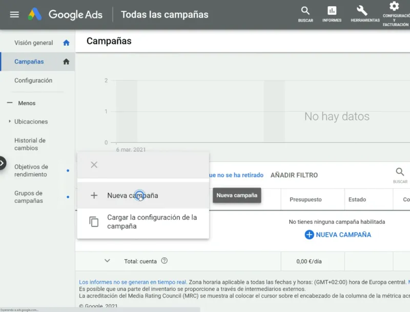 Crear nueva campaña