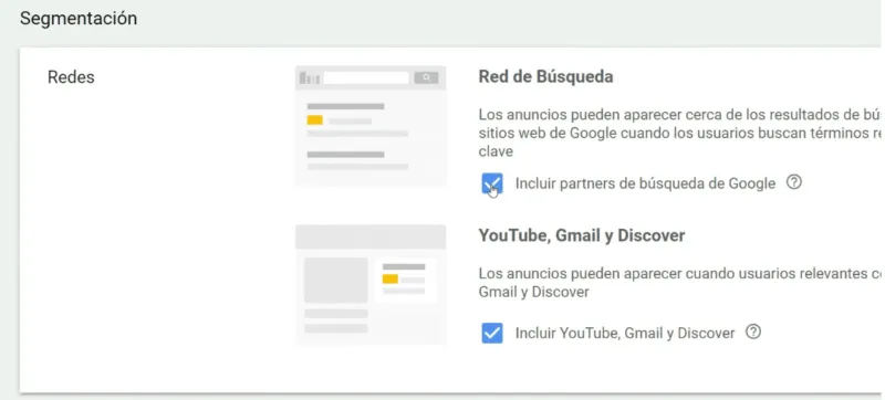 Redes, dispositivos y ubicaciones en Google Shopping