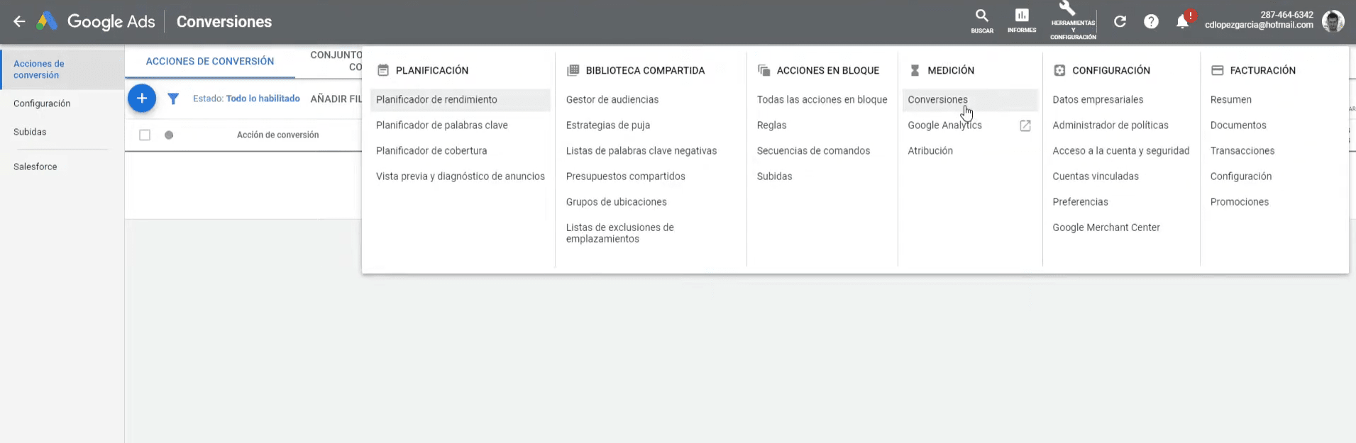 Conversiones Google Ads