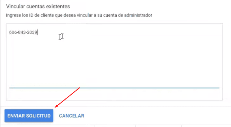 Introducir ID de cuenta Google Ads