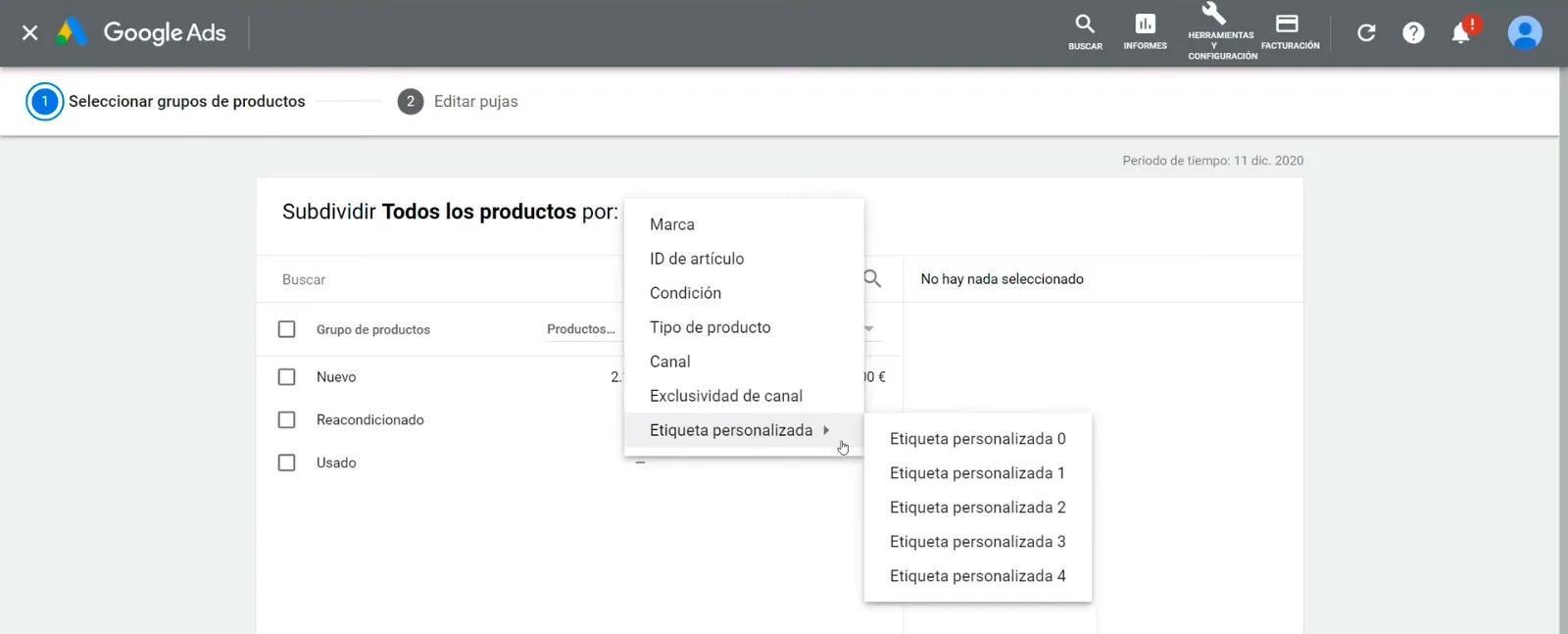 Segmentación en Google Shopping