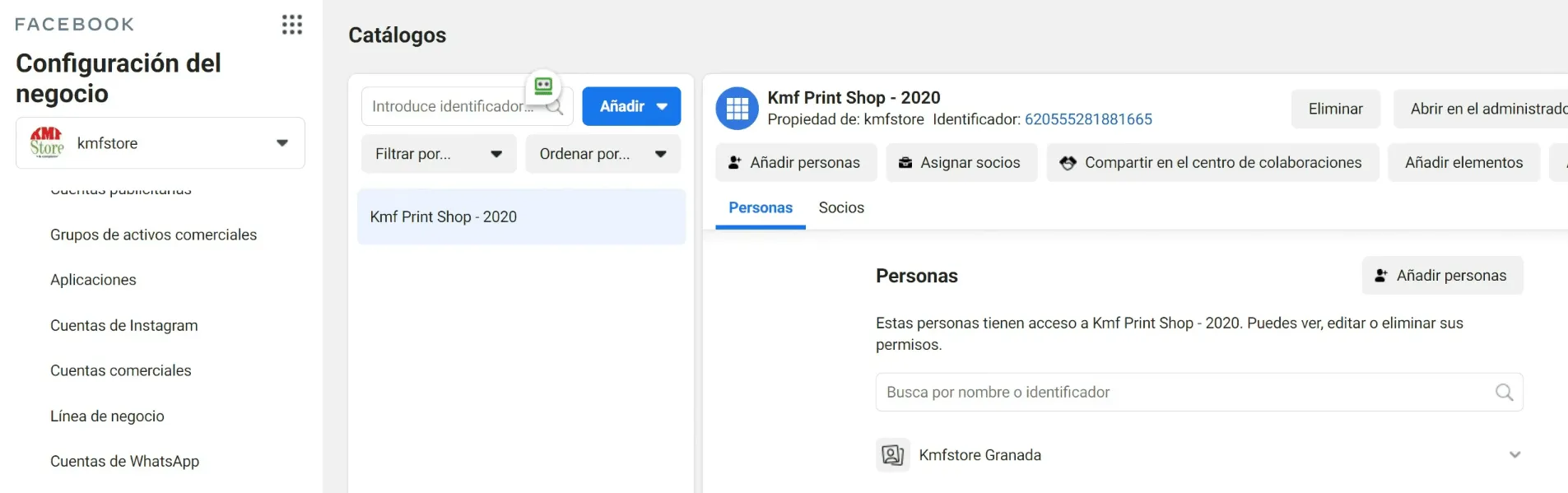 Pre-creación de nuevo catálogo