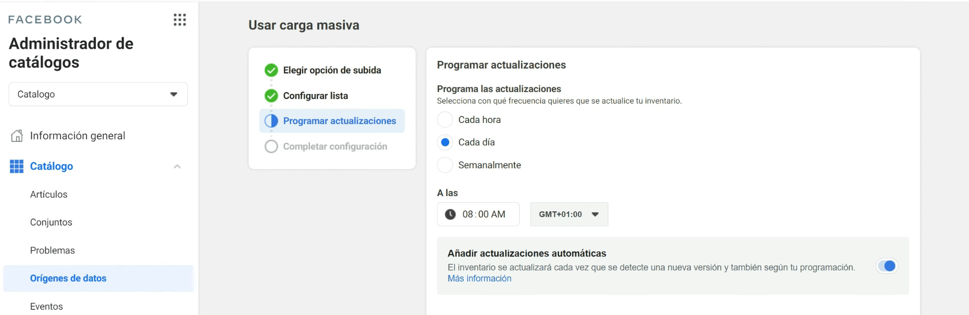Programar actualizaciones