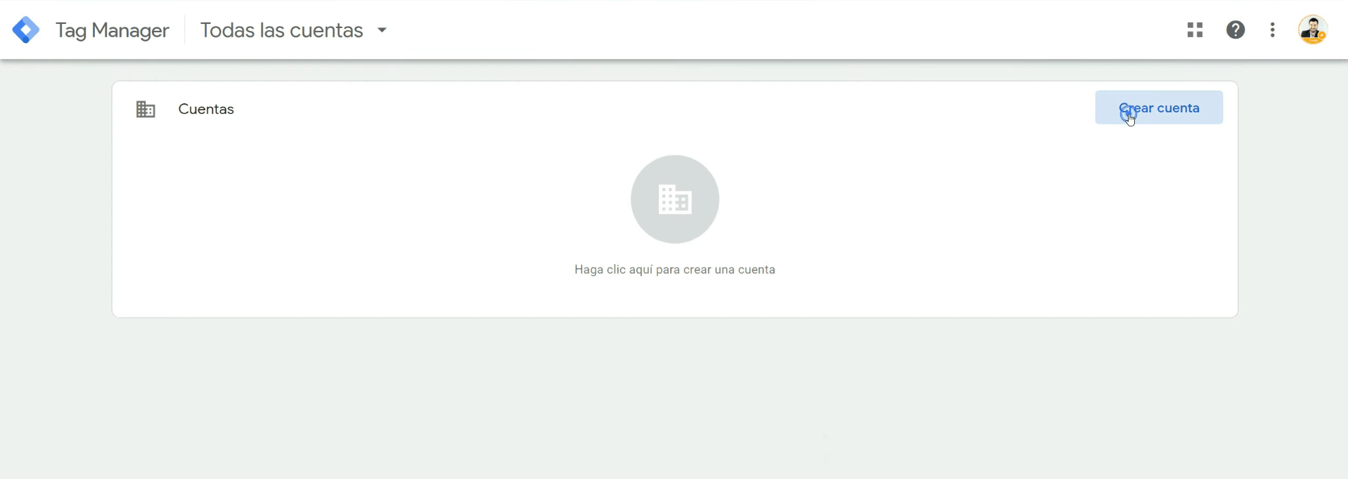 Crear una cuenta Google Tag Manager