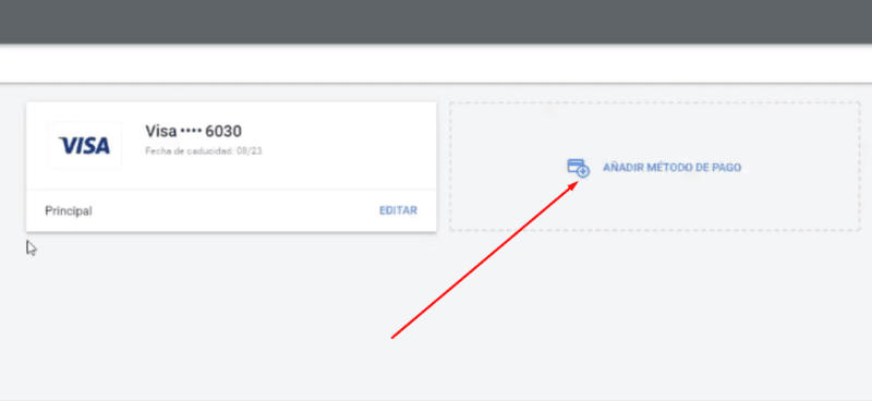 Añadir Método de Pago Google Ads