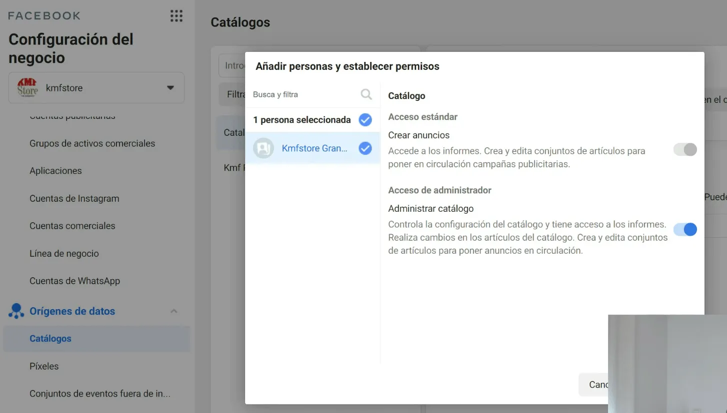 Añadir personas y establecer permisos