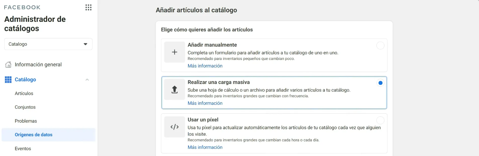Método para añadir artículos y vender en Facebook