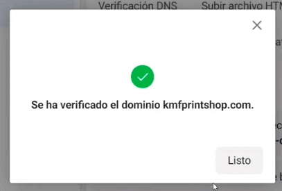 Verificación satisfactoria