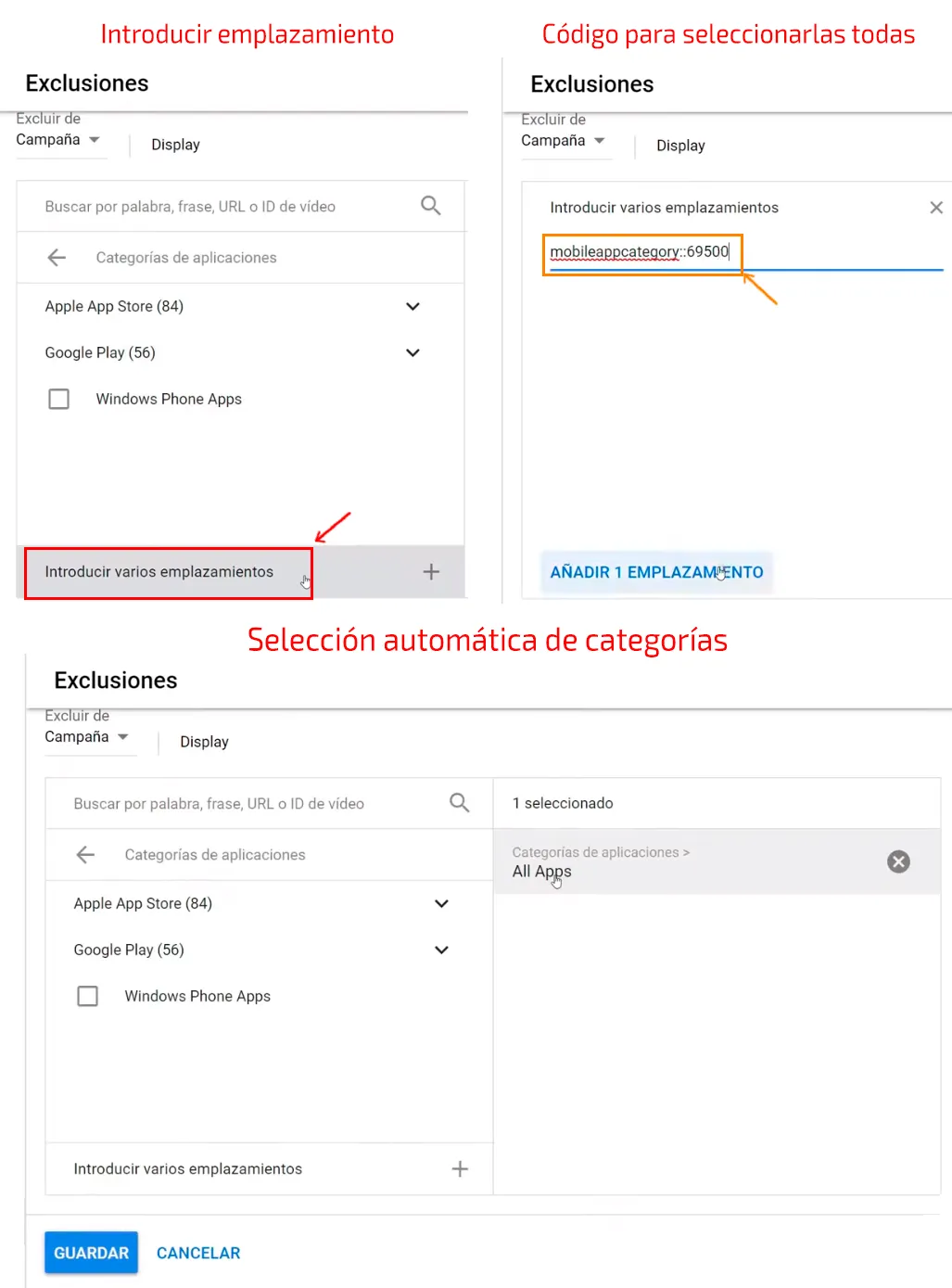 Excluir apps en Google Ads de una vez y para siempre (Recomendado)