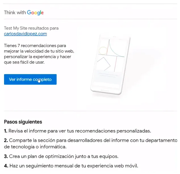 Informe completo en el correo