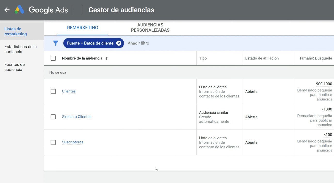 Explorar funcionalidad “Similar a Clientes”