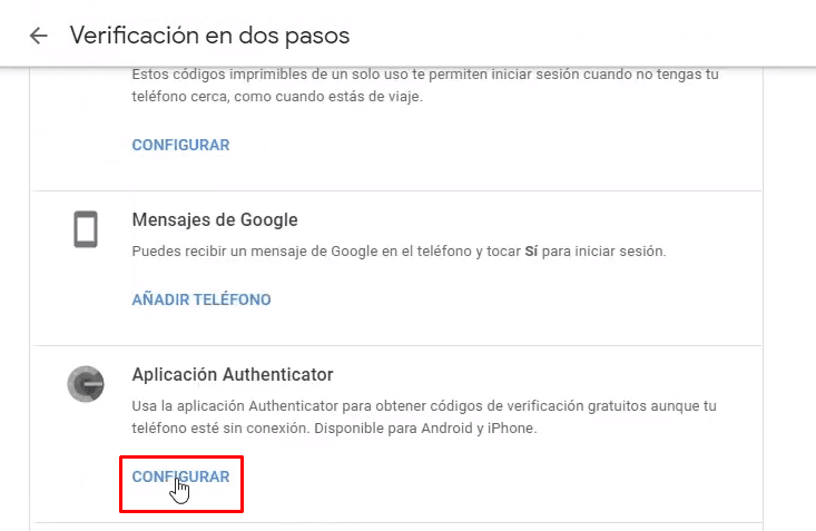 Otras opciones de seguridad (RECOMENDACIÓN)