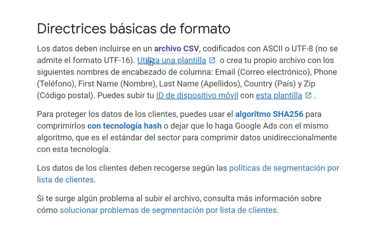 Asegurar el formato adecuado de los datos