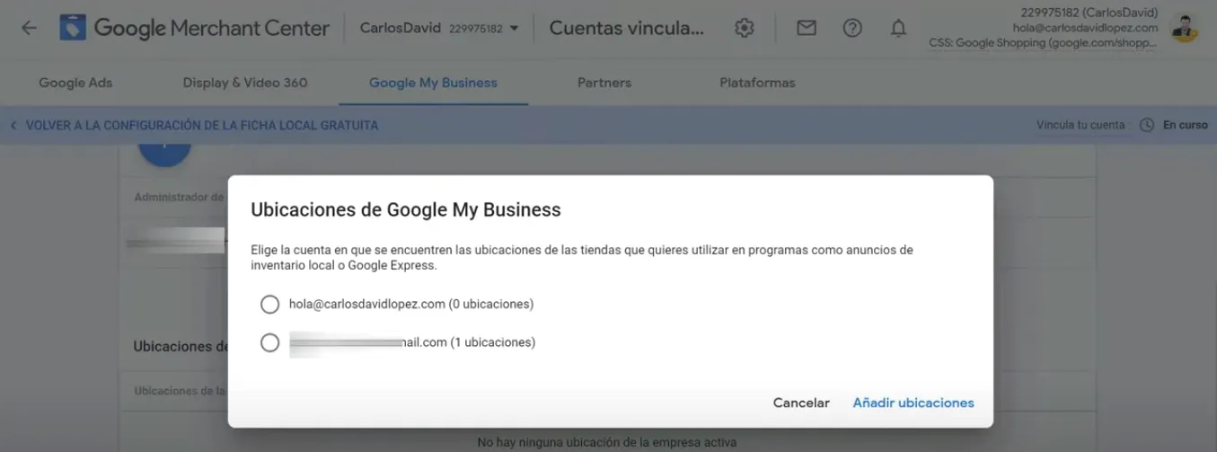 Seleccionar la ubicación para Google Shopping