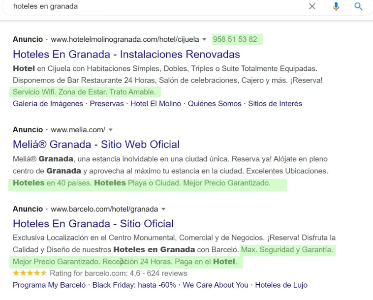 Usar recursos y extensiones