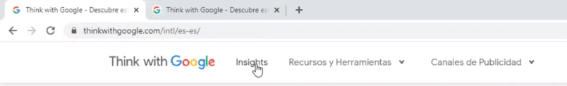 Secciones de Think with Google