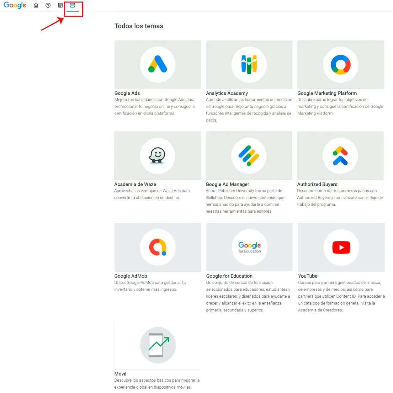 Primeros pasos en Google Skillshop