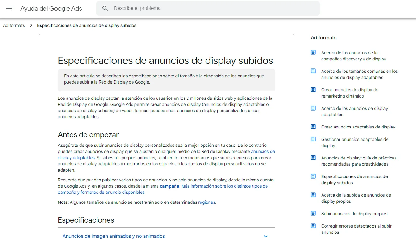Cosas importantes sobre los anuncios de Display