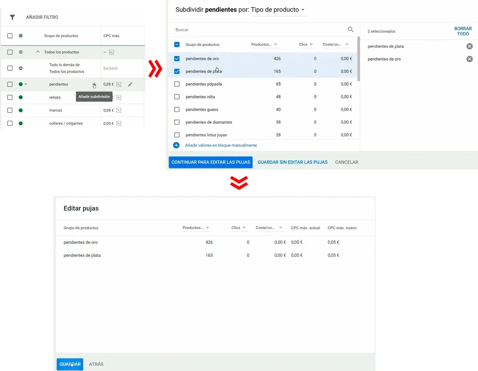 Segmentar por categorías en Google Shopping