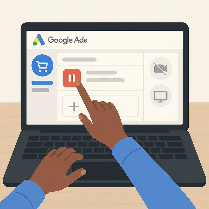Uso de Google Ads Editor para limitar Performance Max a anuncios de Shopping únicamente