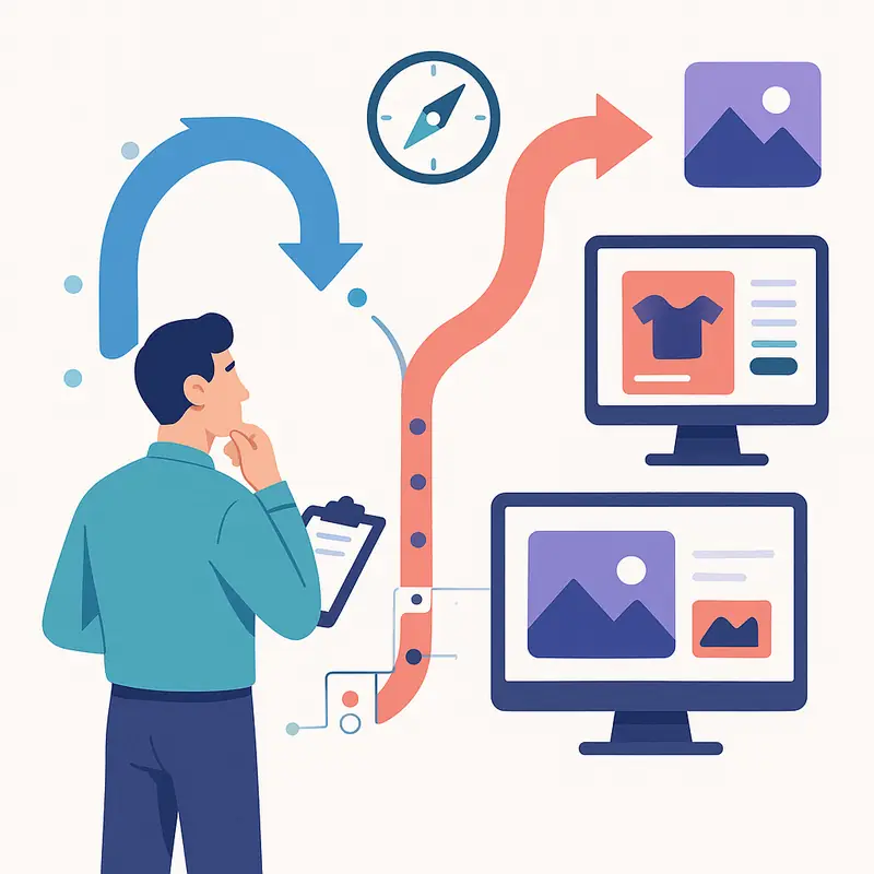 Analista revisando tráfico Display con rutas diferenciadas para productos, remarketing y ubicaciones digitales