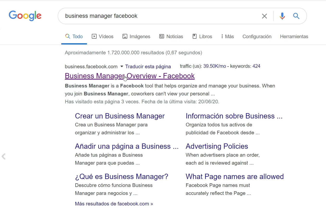 Entrar en Business Manager Facebook