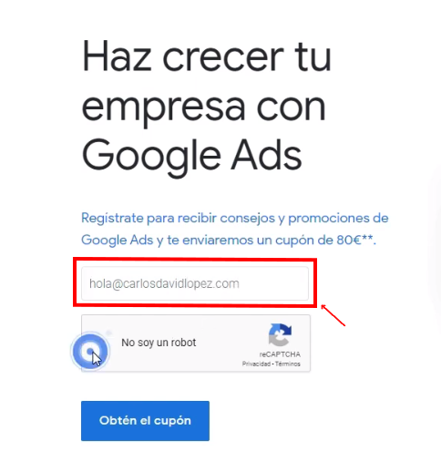 Hacer la petición por medio del correo electrónico