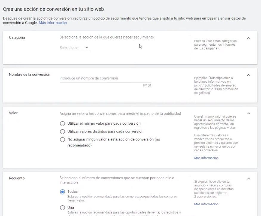 crear conversion google ads 5 - Crear y configurar Conversión en Google Ads