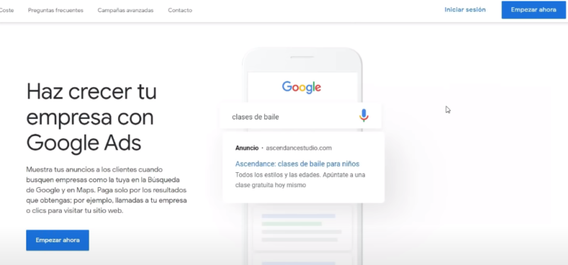 Inicio de sesión en Google Ads