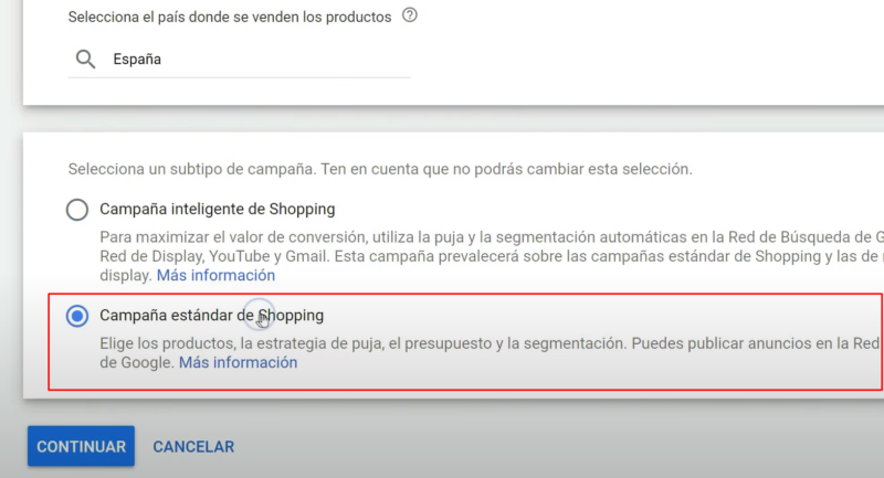 Campaña Estándar Google Shopping vs Shopping Inteligente