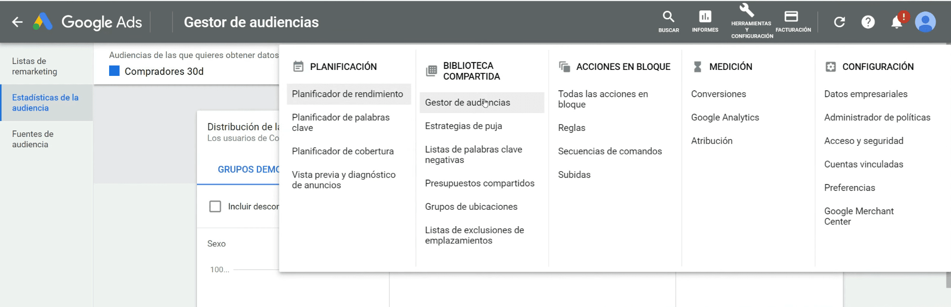 Ir al Gestor de audiencias