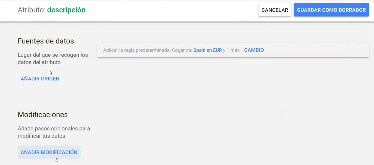 Descripciones google shopping - Añadir modificaciones.