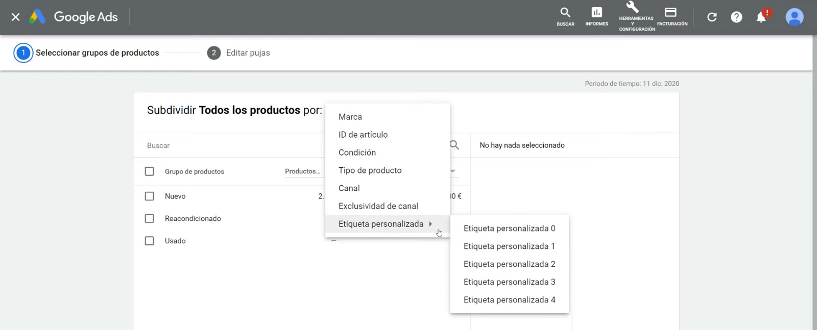 Segmentación en Google Shopping