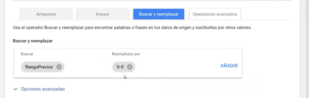 Agrupar productos por rango de precios - buscar y reemplazar