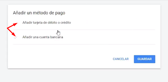 Añadir método de pago Google Ads