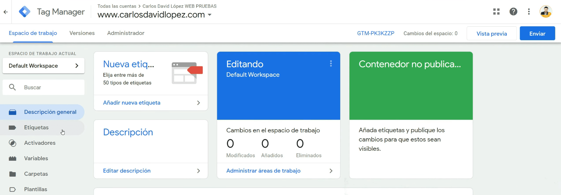 5 Vistazo general - CREAR cuenta Google TAG MANAGER en 8 PASOS