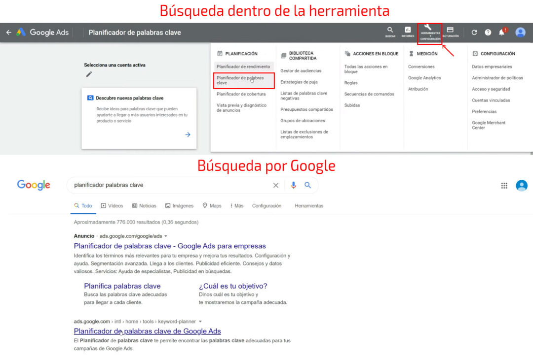 Planificador Palabras Clave Google GUÍA 2022