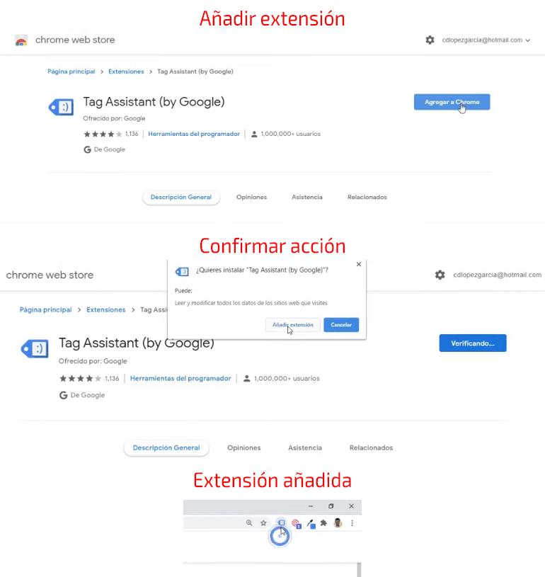 Agregar la extensión a Chrome