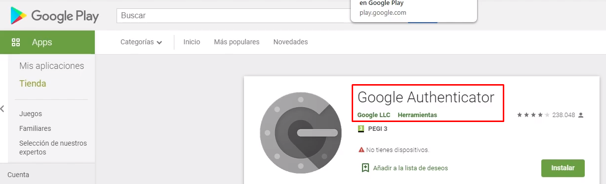 Autenticador Google