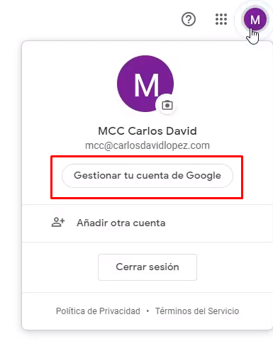 Iniciar sesión en Cuenta Google