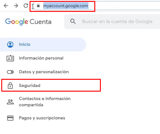 Seguridad cuenta Google