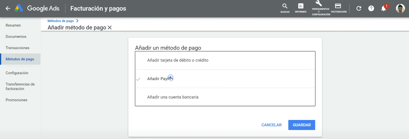 Cómo Configurar PayPal en Google Ads